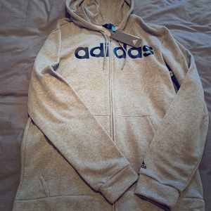 Grey NWT Adidas sweatshirt hoodie zip up